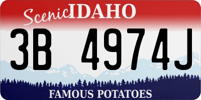 ID license plate 3B4974J