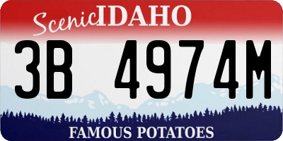 ID license plate 3B4974M