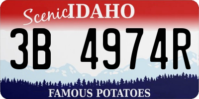 ID license plate 3B4974R