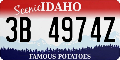 ID license plate 3B4974Z