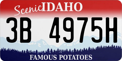 ID license plate 3B4975H