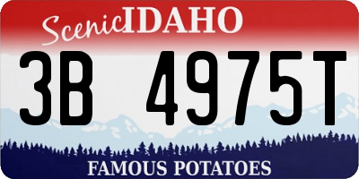 ID license plate 3B4975T