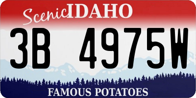 ID license plate 3B4975W