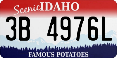 ID license plate 3B4976L