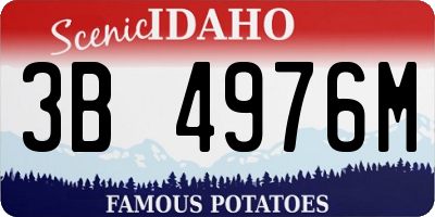 ID license plate 3B4976M