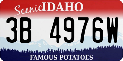ID license plate 3B4976W