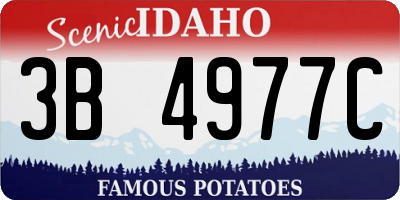 ID license plate 3B4977C