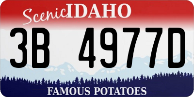 ID license plate 3B4977D
