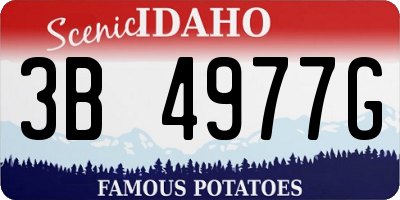 ID license plate 3B4977G