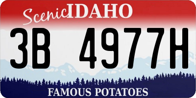 ID license plate 3B4977H