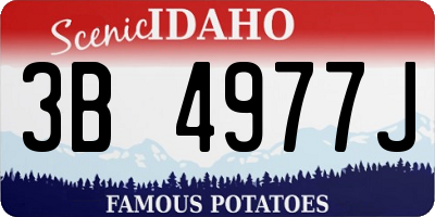ID license plate 3B4977J