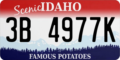 ID license plate 3B4977K
