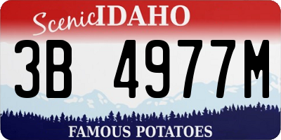 ID license plate 3B4977M