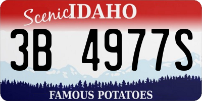 ID license plate 3B4977S