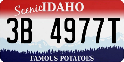 ID license plate 3B4977T