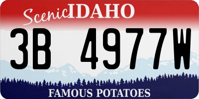 ID license plate 3B4977W