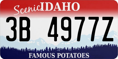 ID license plate 3B4977Z