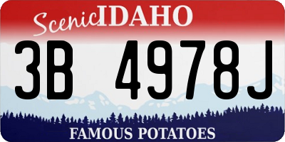 ID license plate 3B4978J