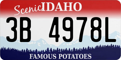 ID license plate 3B4978L