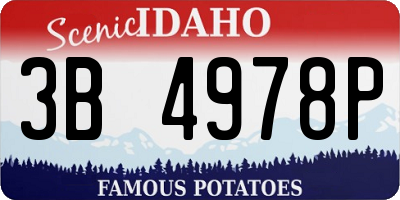ID license plate 3B4978P