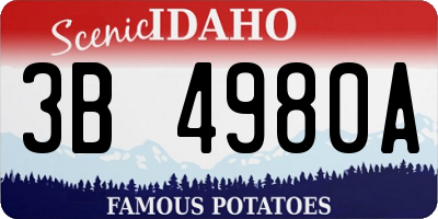 ID license plate 3B4980A