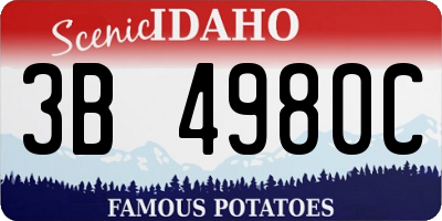 ID license plate 3B4980C