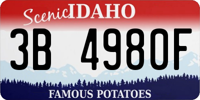 ID license plate 3B4980F