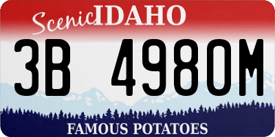 ID license plate 3B4980M