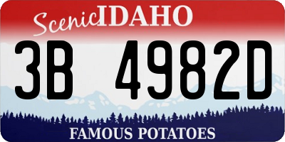 ID license plate 3B4982D