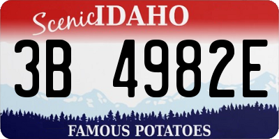 ID license plate 3B4982E