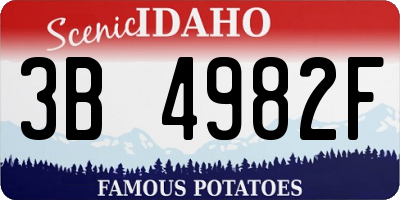 ID license plate 3B4982F