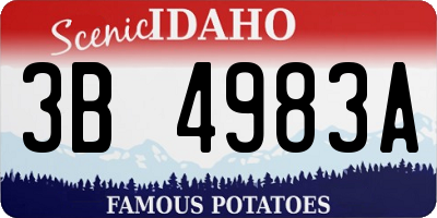 ID license plate 3B4983A