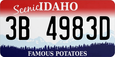 ID license plate 3B4983D