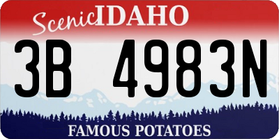 ID license plate 3B4983N