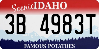 ID license plate 3B4983T