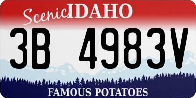 ID license plate 3B4983V