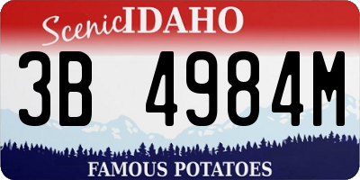 ID license plate 3B4984M