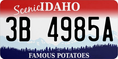 ID license plate 3B4985A