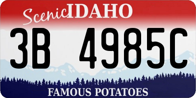 ID license plate 3B4985C