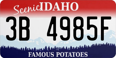 ID license plate 3B4985F
