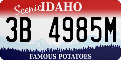 ID license plate 3B4985M