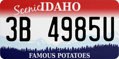 ID license plate 3B4985U
