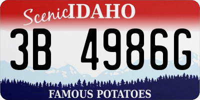 ID license plate 3B4986G