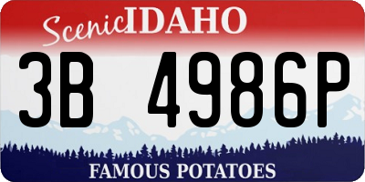 ID license plate 3B4986P