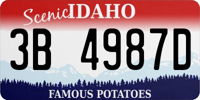 ID license plate 3B4987D