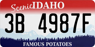 ID license plate 3B4987F