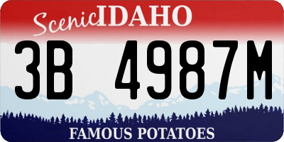 ID license plate 3B4987M
