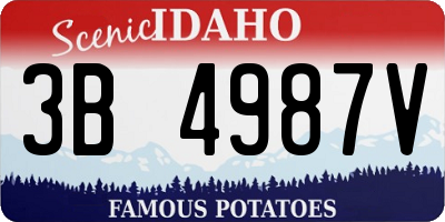 ID license plate 3B4987V