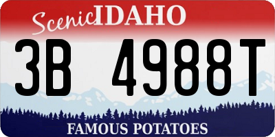 ID license plate 3B4988T