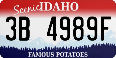 ID license plate 3B4989F